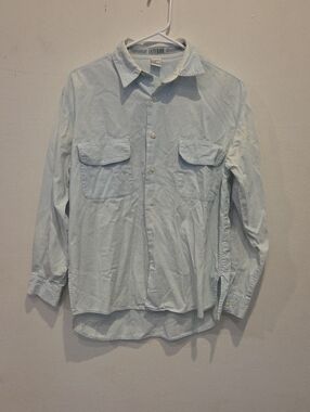 Exterior Classic Light Blue Button-Down Utility Shirt